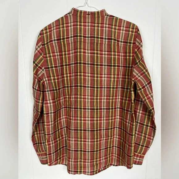 Lauren Ralph Lauren Shirt Womens Small 100% Linen Plaid Button Up Oversized - Picture 4 of 9